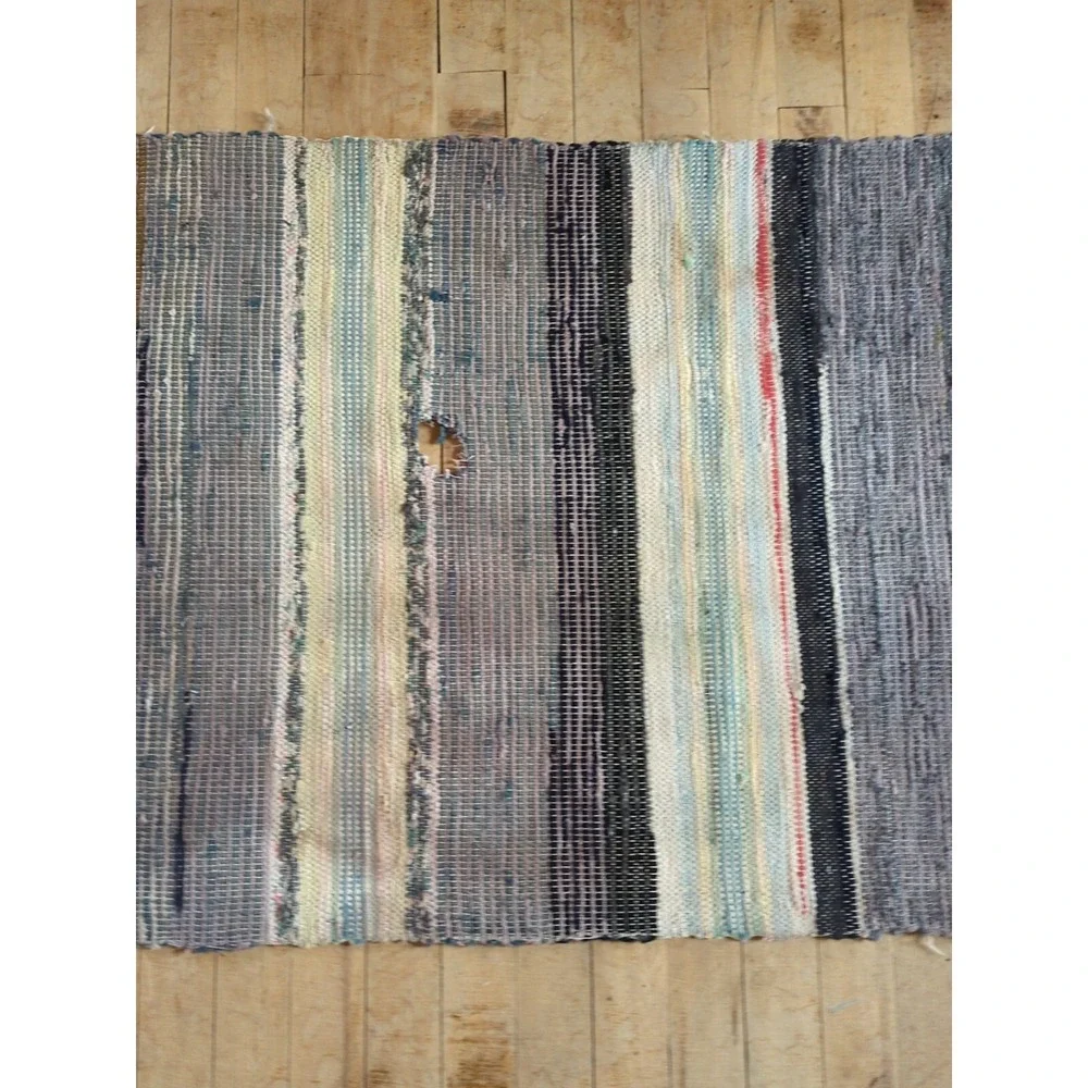Antique Imported Swedish Hand‎ Made Rag Rug Runner (25.75